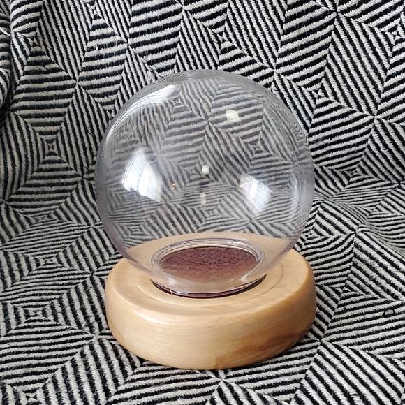 Vintage Other - 😸Vintage Clear Plastic Display Dome Globe with Wooden Base